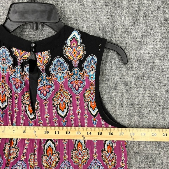 Nicole By‎ Nicole Miller Womens 6 Boho Pleated Shift Dress Retro Festival Chic - Picture 9 of 11